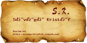 Sóvágó Kristóf névjegykártya