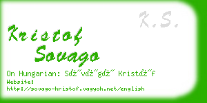 kristof sovago business card